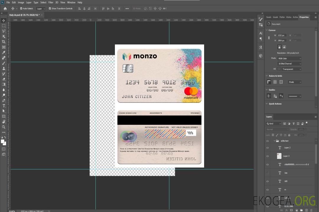 Royaume-Uni Monzo bank mastercard template Royaume-Uni Monzo bank mastercard template